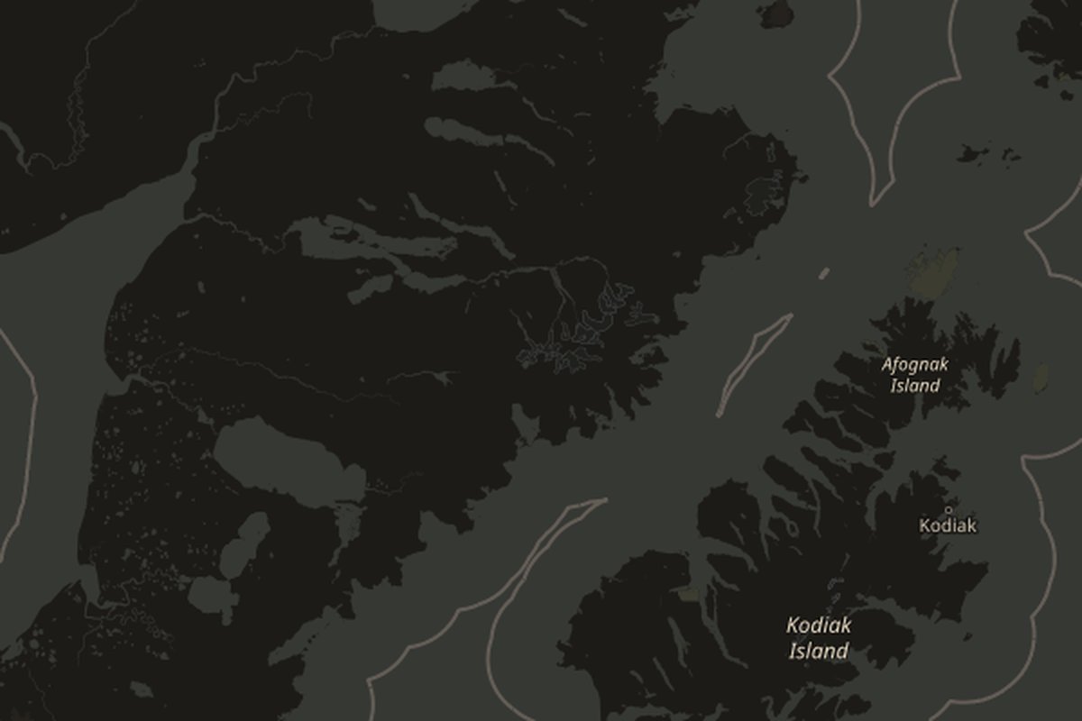 Map of Katmai National Park, Alaska, United States; marker identifies the named place, not the photo spot