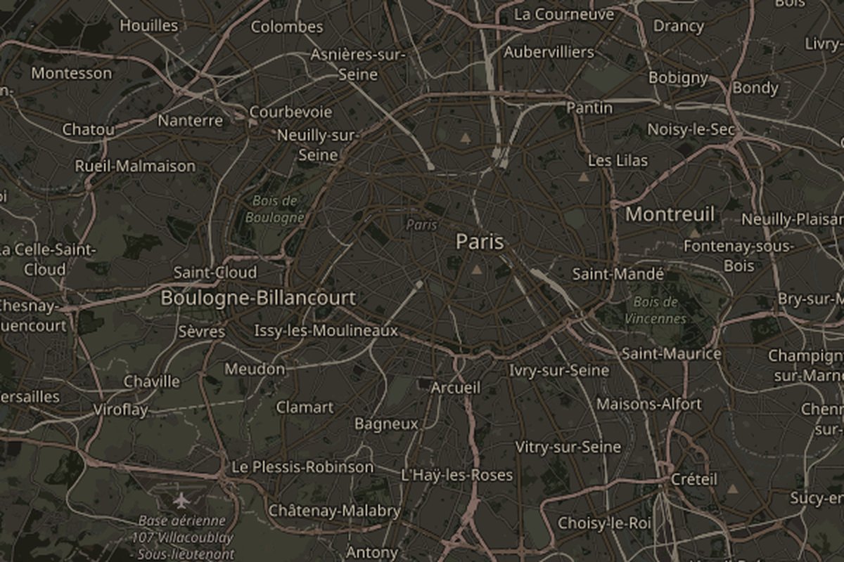 Map of Paris, France; marker identifies the named place, not the photo spot