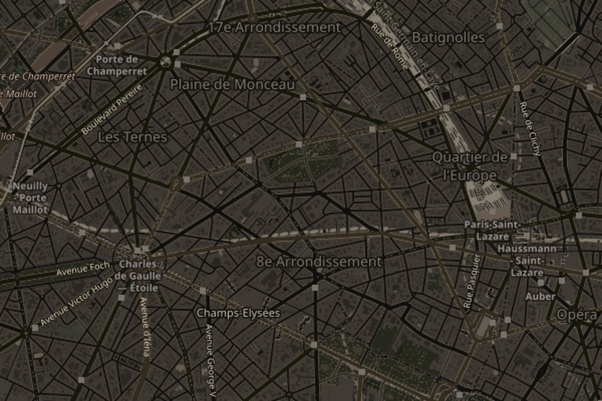 Map of Parc Monceau, Paris, France; marker identifies the named place, not the photo spot